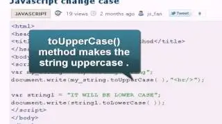 JAVASCRIPT Tutoriral : Javascript change case