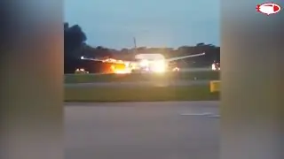 Singapore Airlines flight 368 Burning on Runway