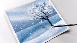 Winter Watercolor Painting for Beginners | Watercolor Painting Tutorial Easy