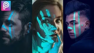Neon Face Effect😲| PicsArt Tutorial |😍 Neon Face Paint Effect | RTWORLD