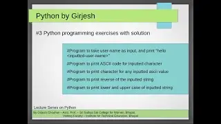 Q.11 to Q.15 Python - Solved Practice Exercises - related to input() and print()