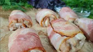 Рулетики в беконе с моцареллой!!!👍👍👍 Bacon rolls with mozzarella!!!👍👍👍
