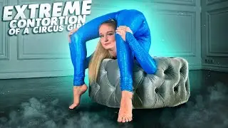 Extreme Contortion of a Circus Girl. Back Bend and Head Sit. Flexshow