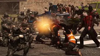 Soldiers pushing through HORDES of Zombies!