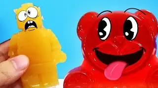 LegoMan goma cosinar jugo miniatura Lego oso goma Kumama experimento Lego misterio esqueleto peluche
