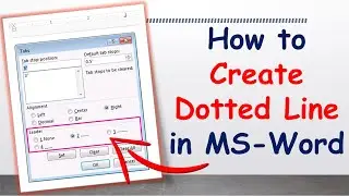 How to create dotted line in MS Word | How to create dashed line in word