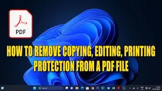 How to remove copying, editing, printing protection from password protected pdf document