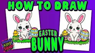 How to Draw a Cute Easter Bunny 🐰 Easy Drawing for Kids