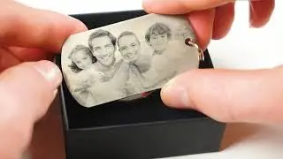 Llavero personalizado con foto y texto grabado