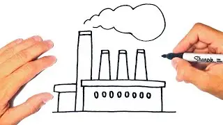 How to draw a Factory Step by Step | Factory Drawing Lesson