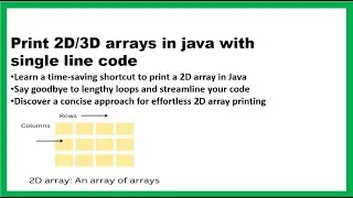 Java Quick Tip How to Print a 1D/2D/3D Array Without Looping - Time-Saving Shortcut