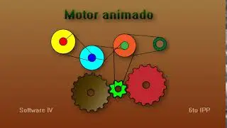 Sistema animado de poleas y engranajes