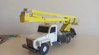 How To Make Crane From Cardboard.(Авто-вышка)