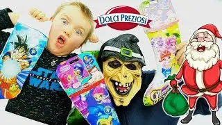 Apriamo 10 Calze della Befana Super Alex e Papa 1 ep. Dolci Preziosi unboxing episodi recensione