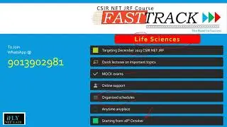 CSIR NET JRF Life Science Crash course
