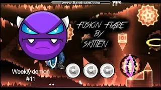 Geometry dash (2.11) "Fusion Flare" by Skitten [all coins] - Weekly demon #11