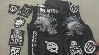 COMO FAZER UM COLETE CUSTOMIZADO COM COURO / PATCHES E REBITES DE METAL (PUNK ROCK METAL DARK TRAP)
