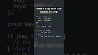 Javascript : Check if a key exists in Object 