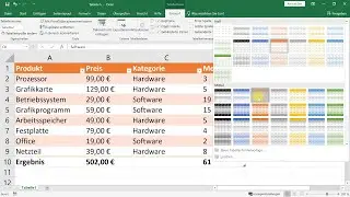 Tabellen erstellen – Excel-Tutorial