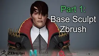Part 1 (Base Sculpt zbrush): Vampire 3d character in maya, zbrush, substance painter