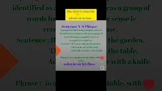 || Sentence v/s Phrase ||#shorts2023#youtubeshorts#youtube