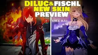 Fischl New Skin And Diluc New Skin Gameplay // Genshin Leaks / Genshin Impact Leak / Genshin Impact