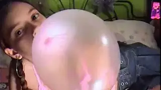 Snapping Gum and Blowing Big Bubble Gum Bubbles