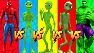 dance challenge dame tu cosita vs spiderman vs hulk vs me kemaste 👽 Alien Green dance challenge 👽