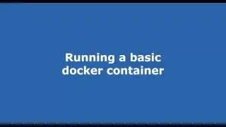 Running a basic docker container