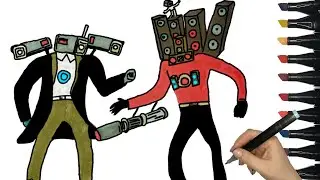 TITAN CAMERAMAN VS TITAN SPEAKERMAN How To Draw