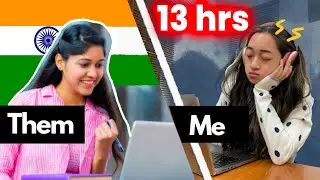 13 hours studying? Trying INDIAN students study routine + speaking Hindi🔥