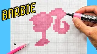 How to draw BARBIE - Step by Step PIXEL ART Tutorial