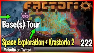 ⚙️Factorio Space Exploration & Krastorio 2 Mod✅🏭➡️Bases Tour  x222