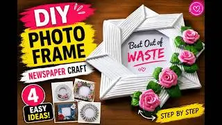 How to make Newspaper  Photo Frame | Best out of waste | parul pawar