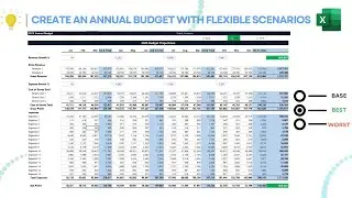 Create an Annual Budget with Flexible Scenarios in Excel | Base, Best, and Worst Case Analysis