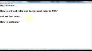 How To Set Font Color And Background Color In Vba