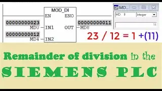 Siemens PLC-- Remainder  of  Division in the PLC