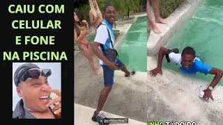 Amigo de RYAN SP ESCORREGA na PISCINA com IPHONE 📱🤣