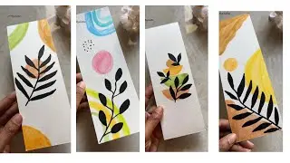 Top 4 easy bookmarks ideas | bookmarks ideas #bookmark #easyart #brushpen #bohoart #artsy #abstract