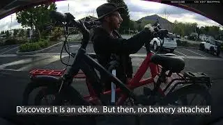 Bike Thief almost Got Our New eBike | Attempted Stealing of eBike in SLO (Rear Dashcam View)