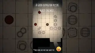 Enemies don't do much yet, but are working within the game's turn-based system. #roguelike