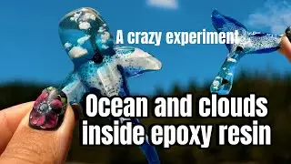 Ocean and clouds inside epoxy resin