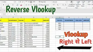 Reverse Vlookup | How to use Vlookup Right to Left in Excel | Reverse Vlookup