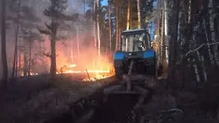 лесной пожар после сильного ветра в покров