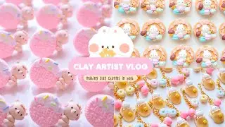 Clay Artist Vlog 🎨 Making Clay Charms in Bulk | Polymer and Air Dry Clay | Studio Vlog