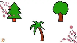 الرسم للأطفال || Drawing trees ||Drawing for children
