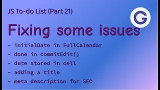 To-do List #21 Fixing some issues