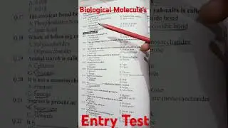 Biological Molecule's # PMC mcqs 2021 # Entry Test preparation # Nums # Mdcat #2024