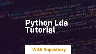 python lda tutorial