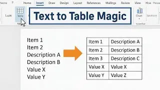 How to Convert Text to Table in MS Word | Easy & Quick Tutorial #MSWordTips